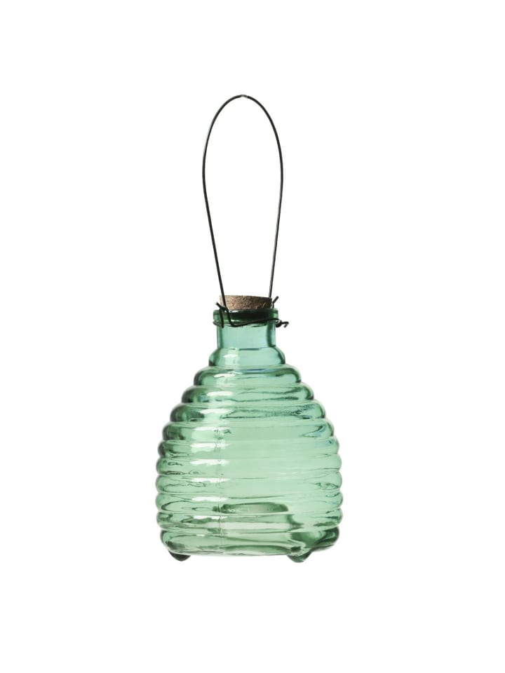 Wespenfänger HONIGTOPF Wespenfalle geriffeltes Glas D: 13cm in grün