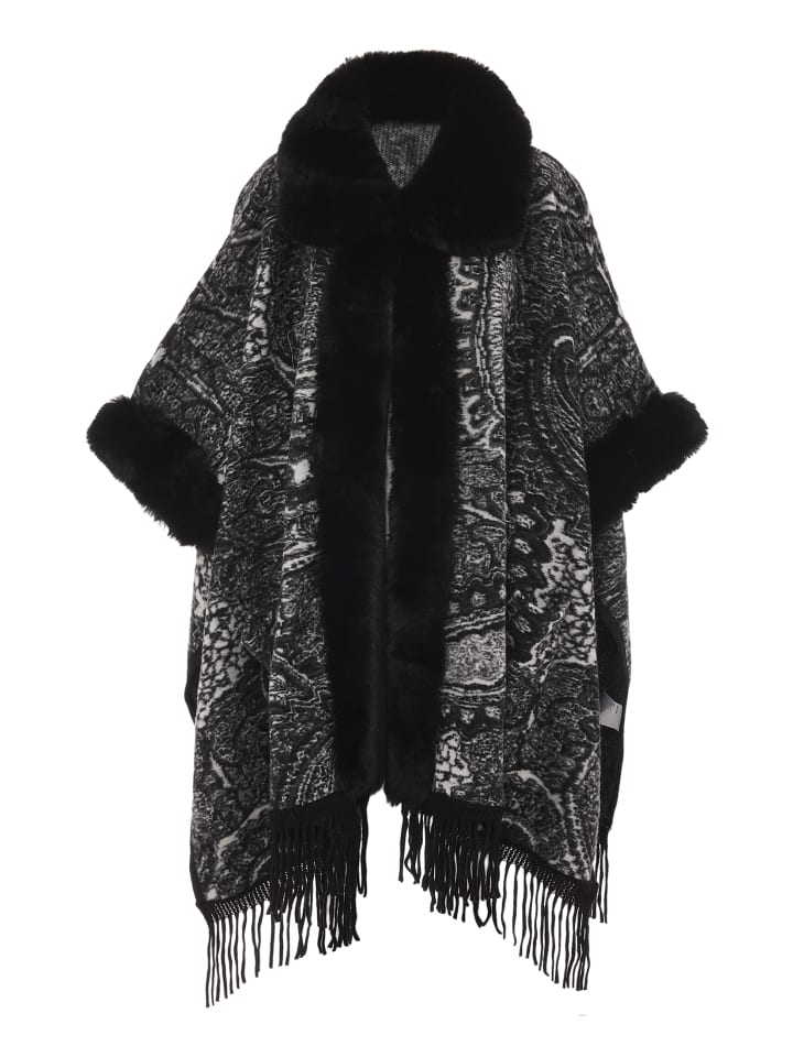 Damen Poncho in Schwarz
