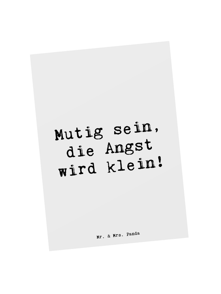 Postkarte Spruch Angst überwinden mit Spruch in Weiß
