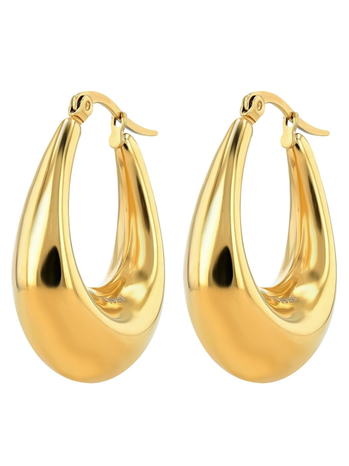 Adeliás Damen Creolen aus Edelstahl in gold