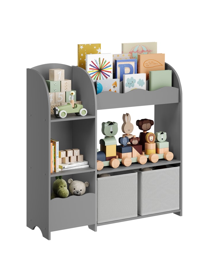 Bücherregal Kinder Teza in Grau - (B)93 x (H)100 x (T)30 cm