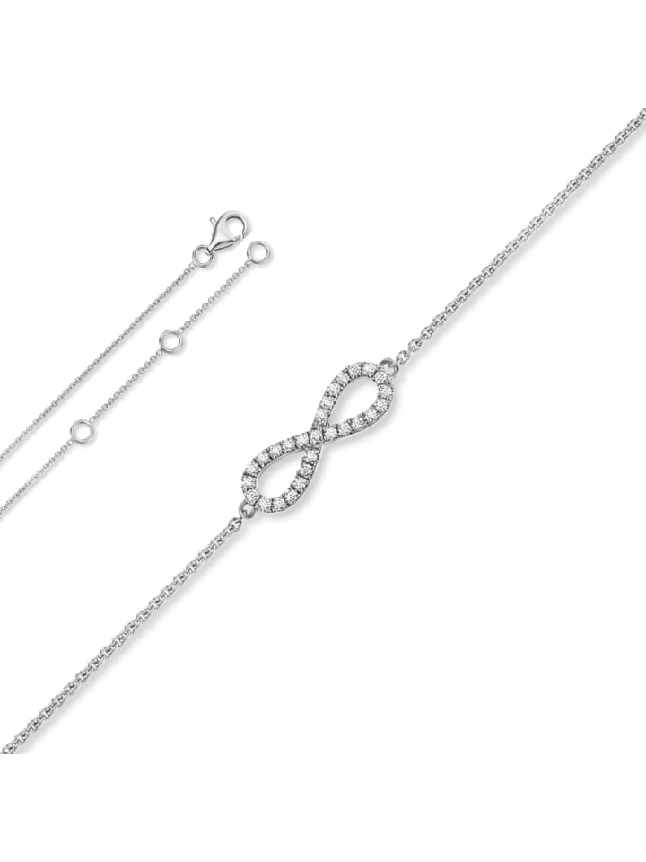 Zirkonia Infinity Halskette aus 925 Silber   45 cm  Ø in silber
