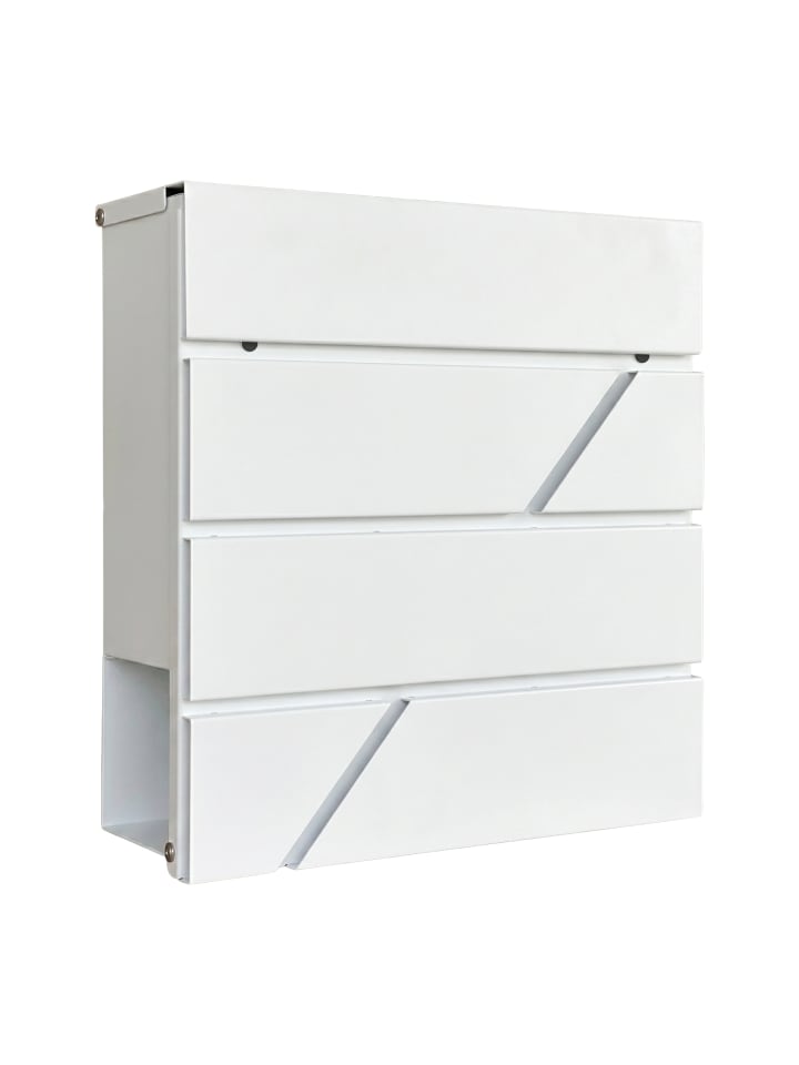 Briefkasten in Weiß - (B)37 x (H)37 x (T)11 cm