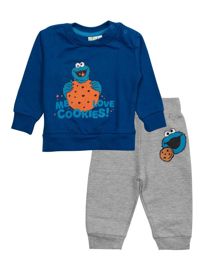 2-Teiler Sesamstraße Baby Set in blau/grau