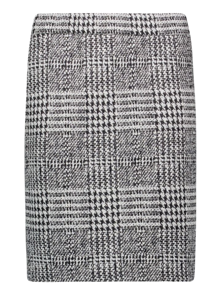 Jerseyrock kariert in Grau/Beige