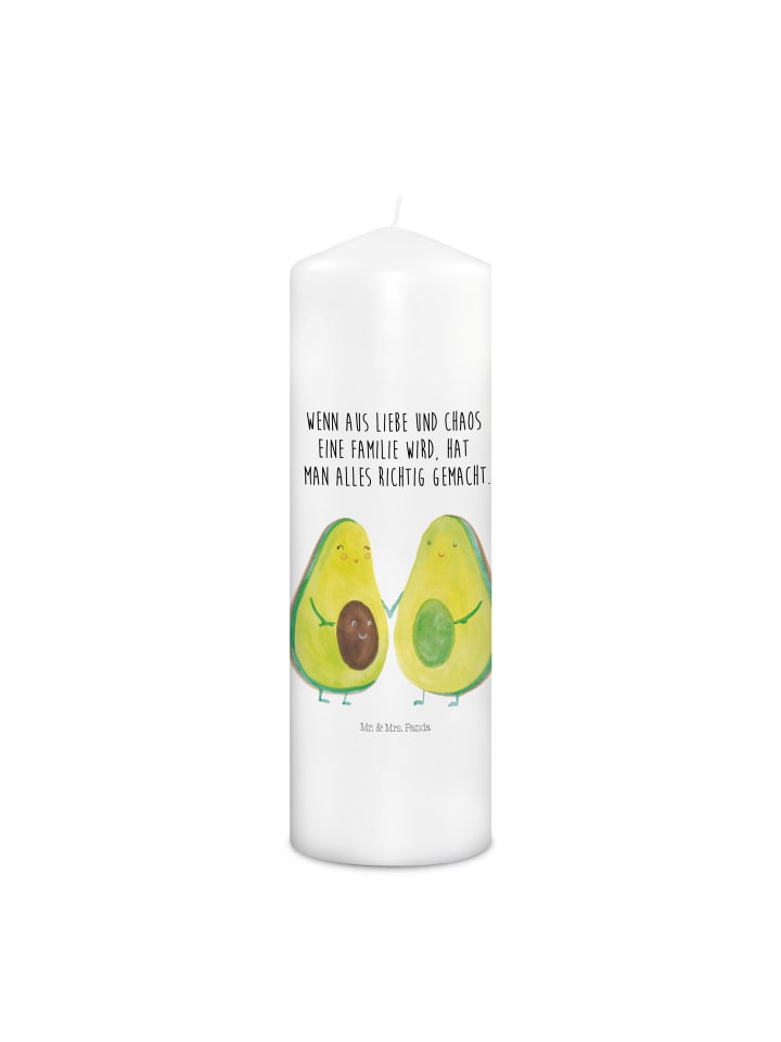Kerze Avocado Pärchen mit Spruch in Weiß