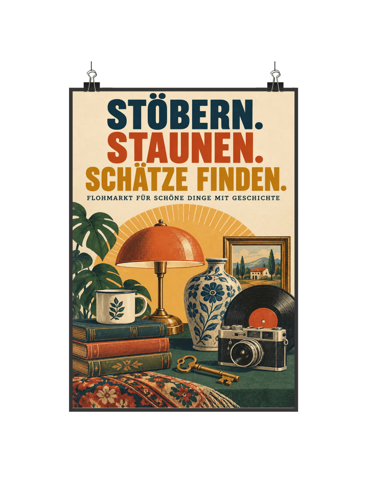 Poster Schatz nostalgisch Design mit Spruch in Weiß