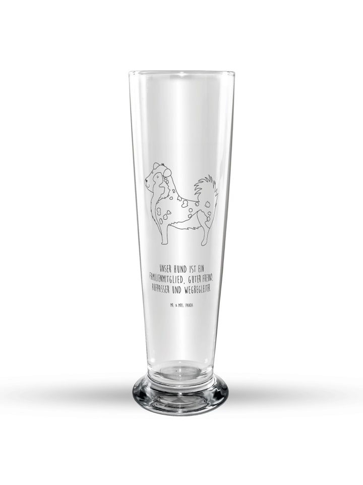 Bierglas Hund Australien Shepherd mit Spruch in Transparent