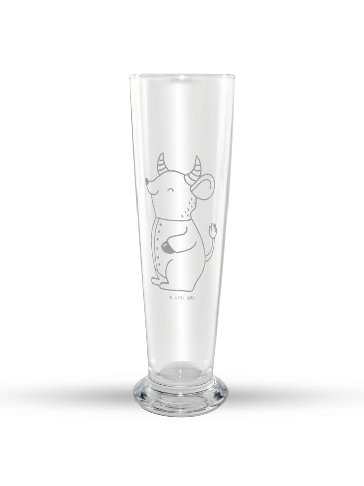 Bierglas Stier Astrologie ohne Spruch in Transparent