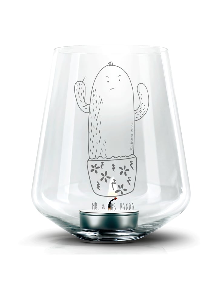 Kerzenständer Kaktus Wut ohne Spruch in Transparent