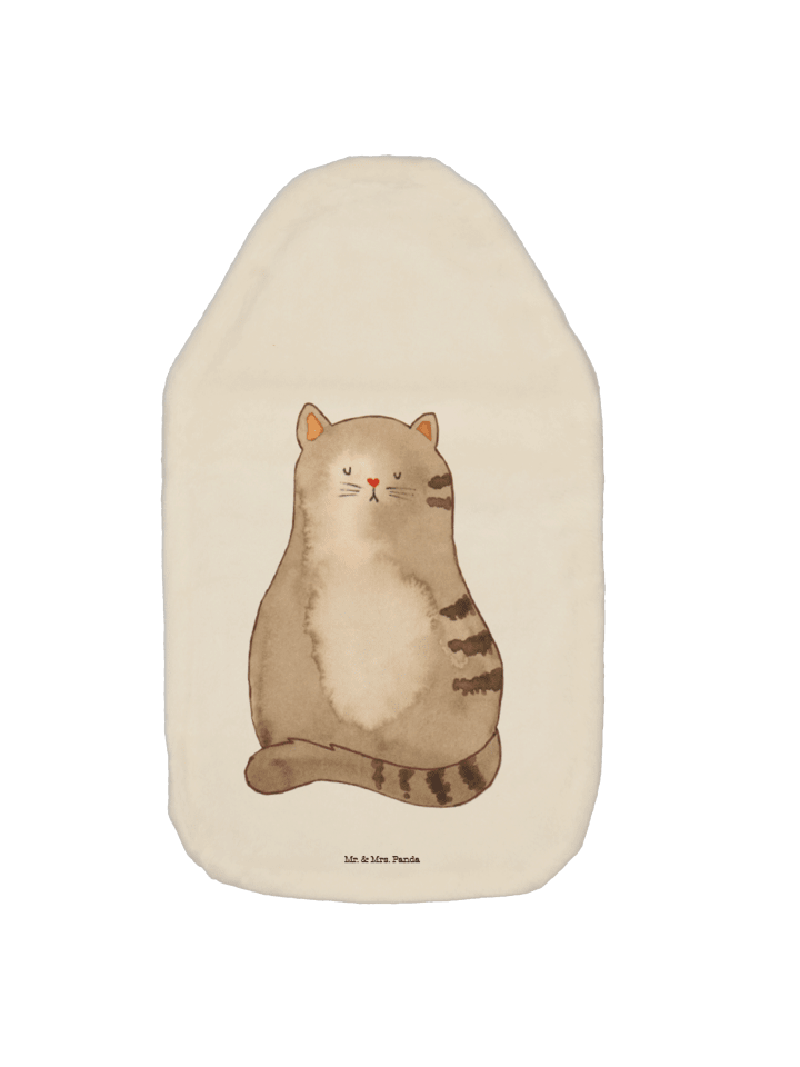 Wärmflasche Katze Sitzen ohne Spruch in Weiß