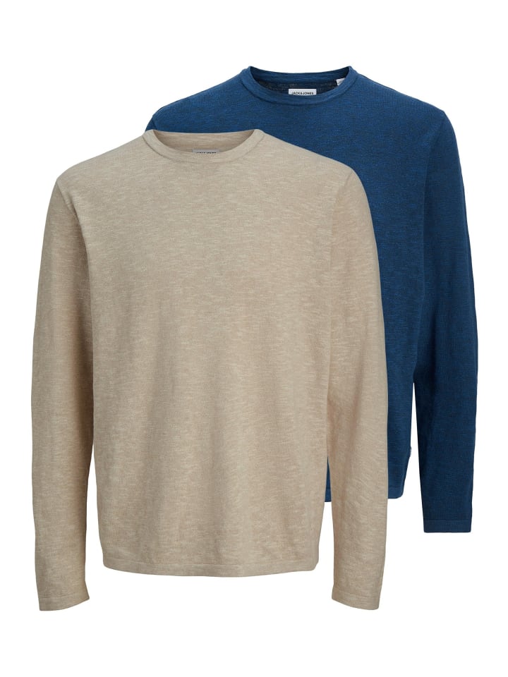 Pullover Summer in Beige / Dunkelblau