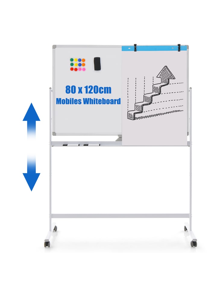 Whiteboard Doppelseitig in Weiß