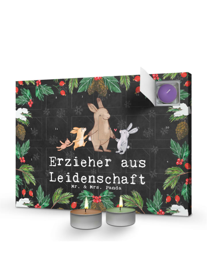Adventskalender Erzieher Leidenschaft mit Spruch in Kreidetafel