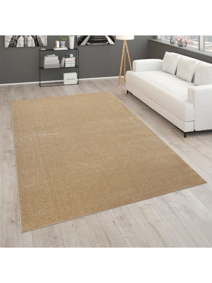 Waschbarer Teppich waschmaschinenwaschbar Unifarben Küche, Flur in Gold