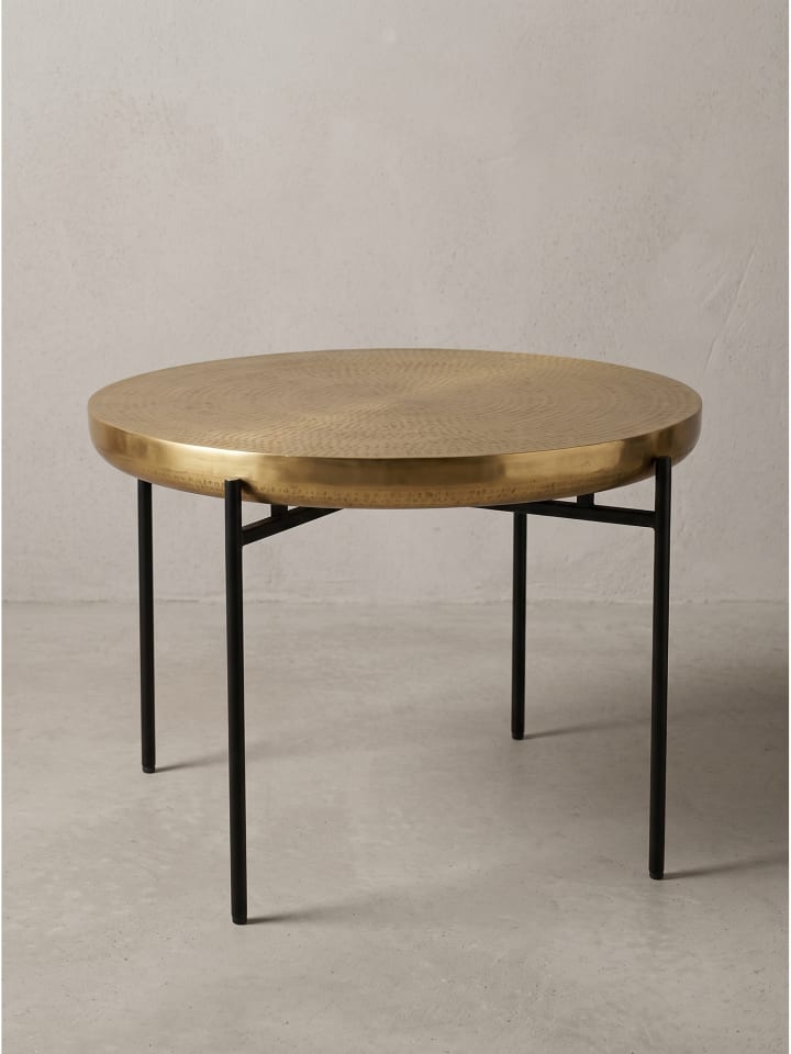 Couchtisch rund, lackiertes Aluminium, handgefertigt, Modern