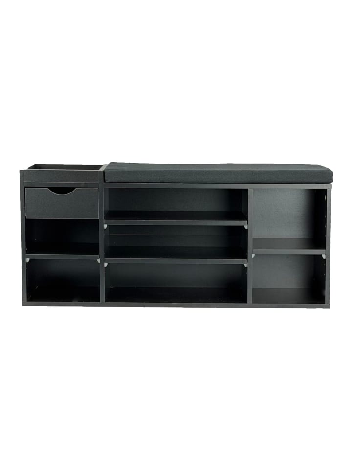 Schuhschrank in Schwarz / Spanplatte / 100x30x45