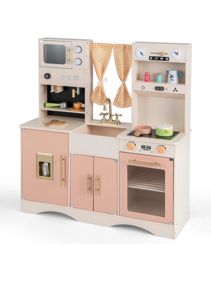 Kinderküche mit Kochzubehör in Rosa