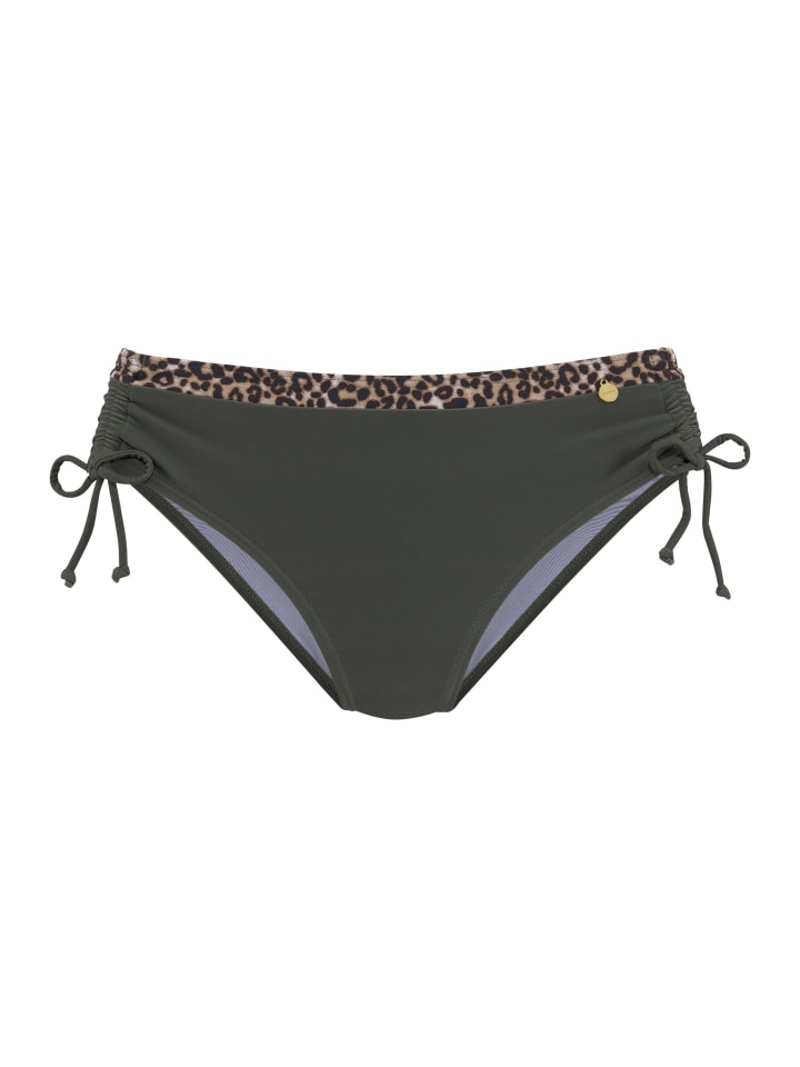 Bikini-Hose in oliv-leo