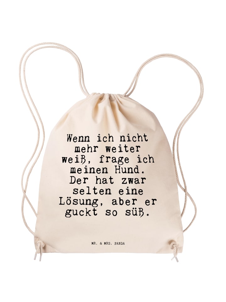 Jutebeutel Wenn ich nicht mehr... mit Spruch in Creme