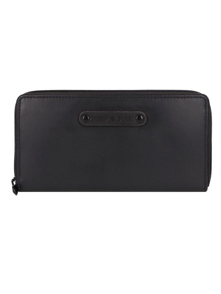 Upcycled Tarpaulin Geldbörse 19 cm black