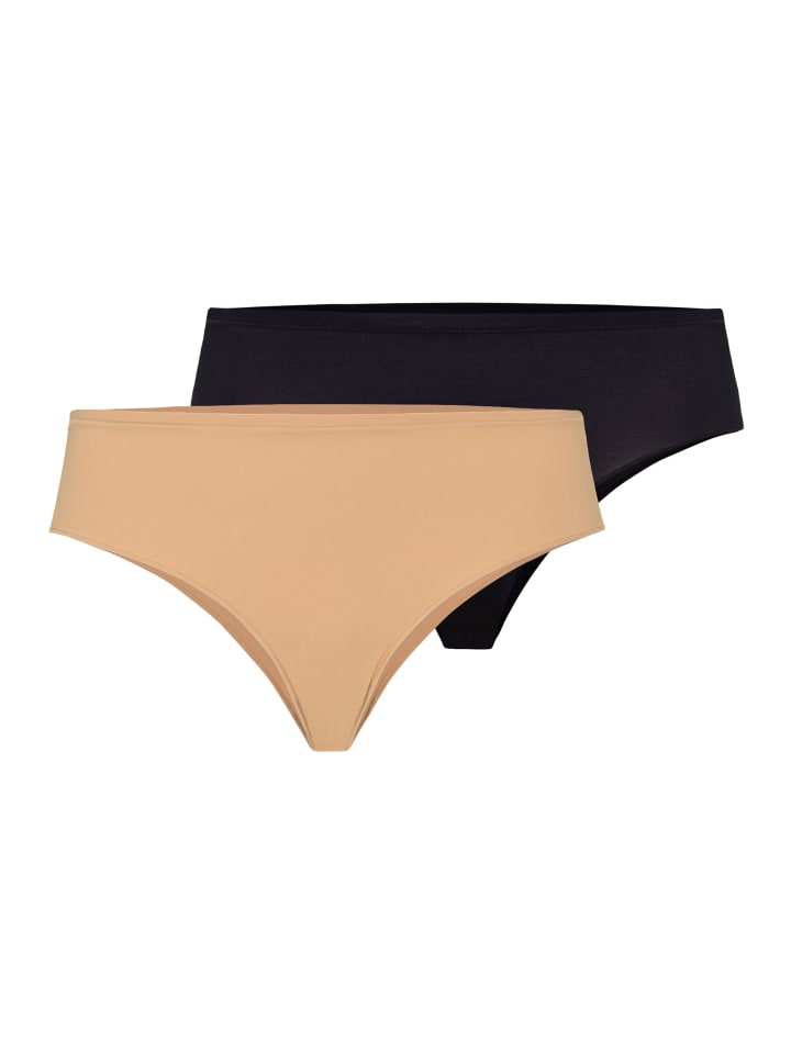 Midi Slip Allure in Schwarz / beige