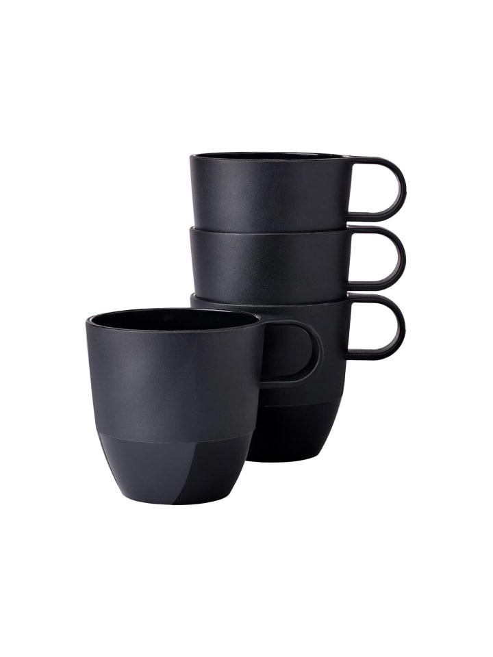 4er Set Henkelbecher Silueta in Nordic Black 300 ml