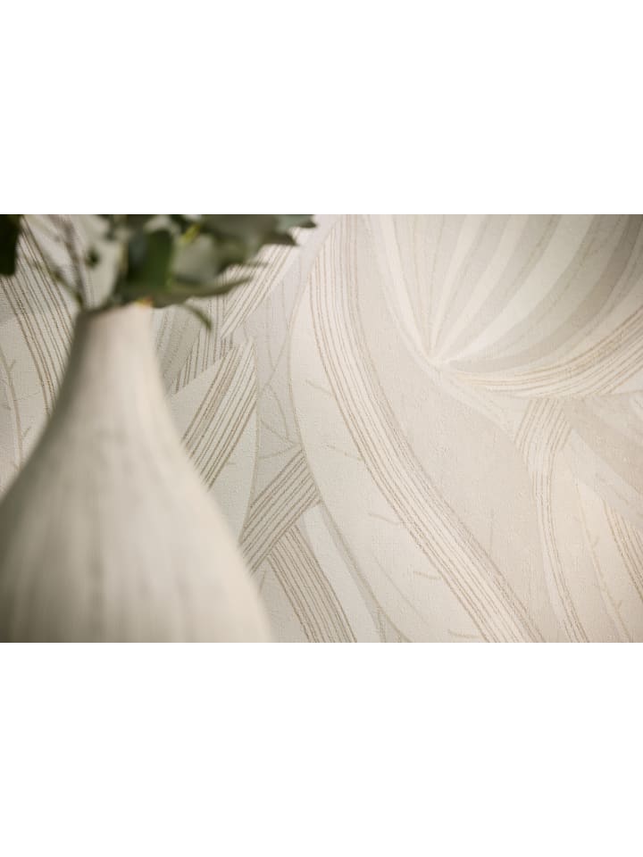 Tapete Botanic Flow in Sandweiß