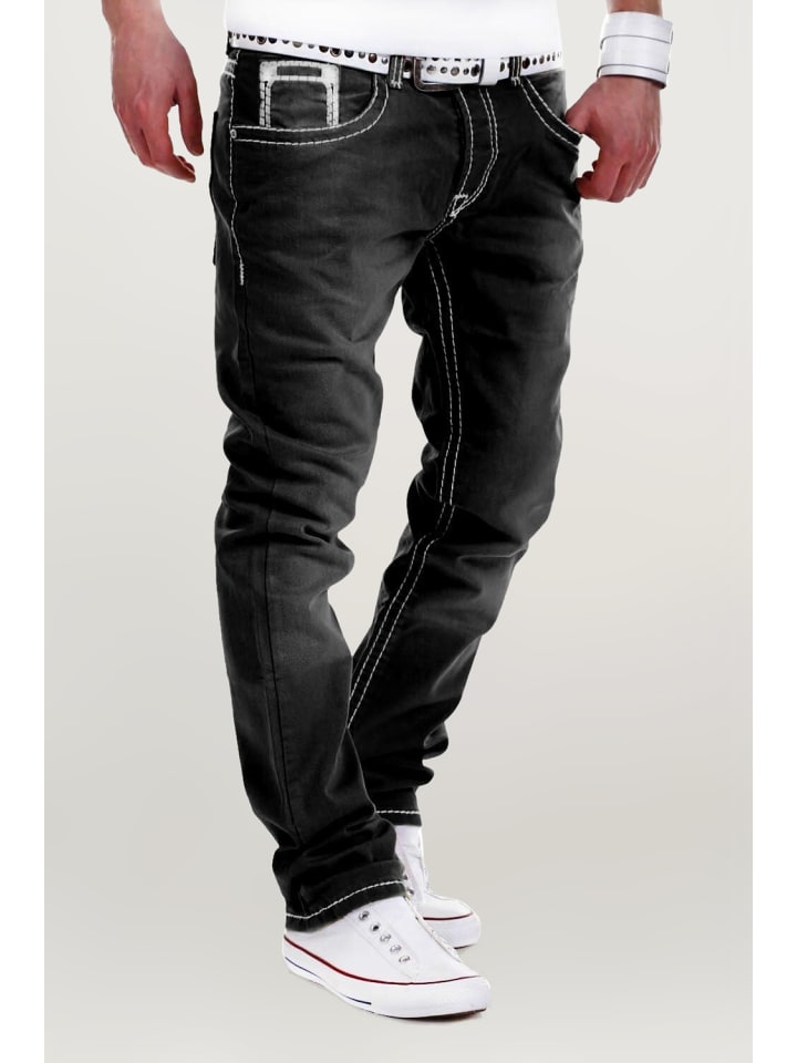 Jeanshose Stitch in schwarz
