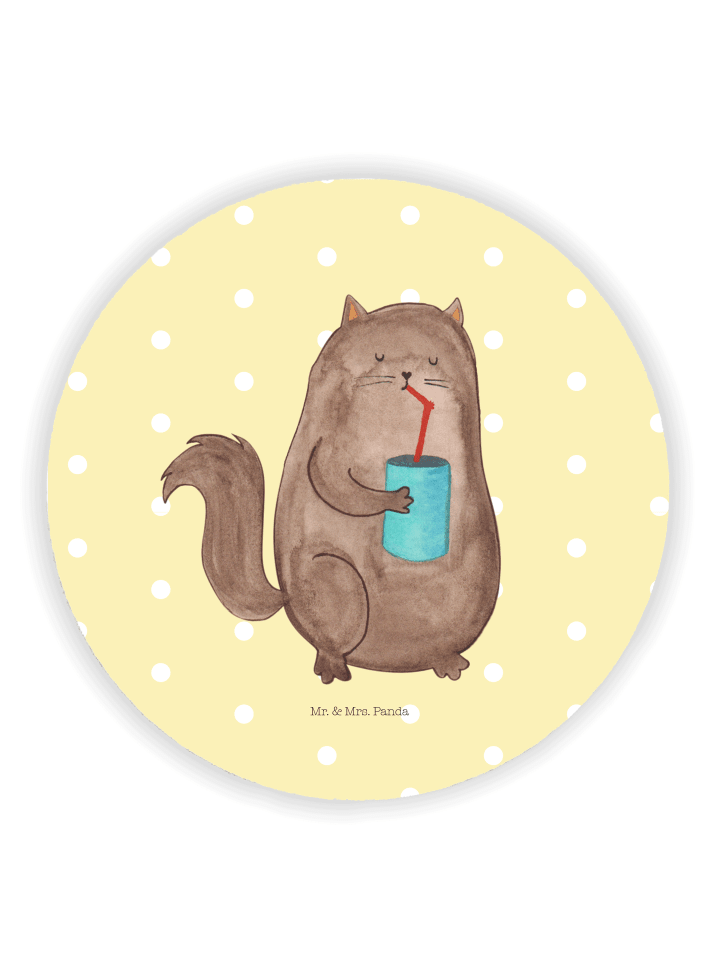 Magnet Katze Dose ohne Spruch in Gelb Pastell