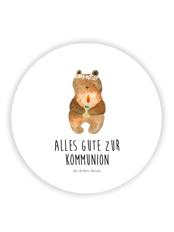 Magnet Bär Kommunion mit Spruch in Weiß