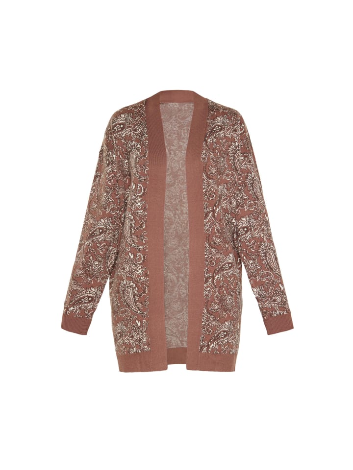 Women Cardigan in Camel Multicolor