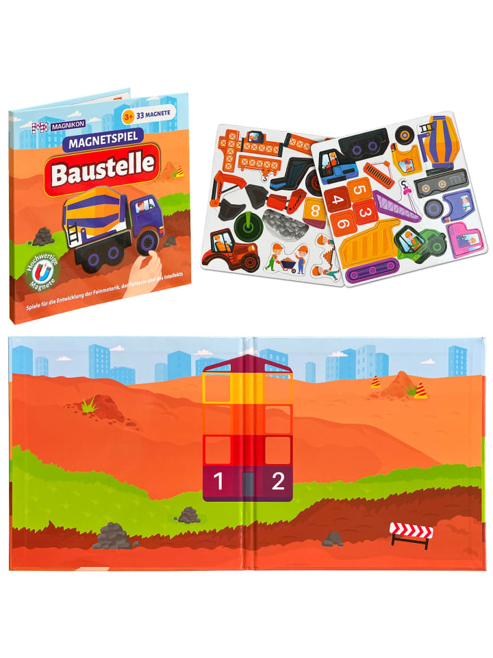 Magnetspiel “Die Baustelle” mit 33 Puzzle-Magneten - ab 3 Jahren