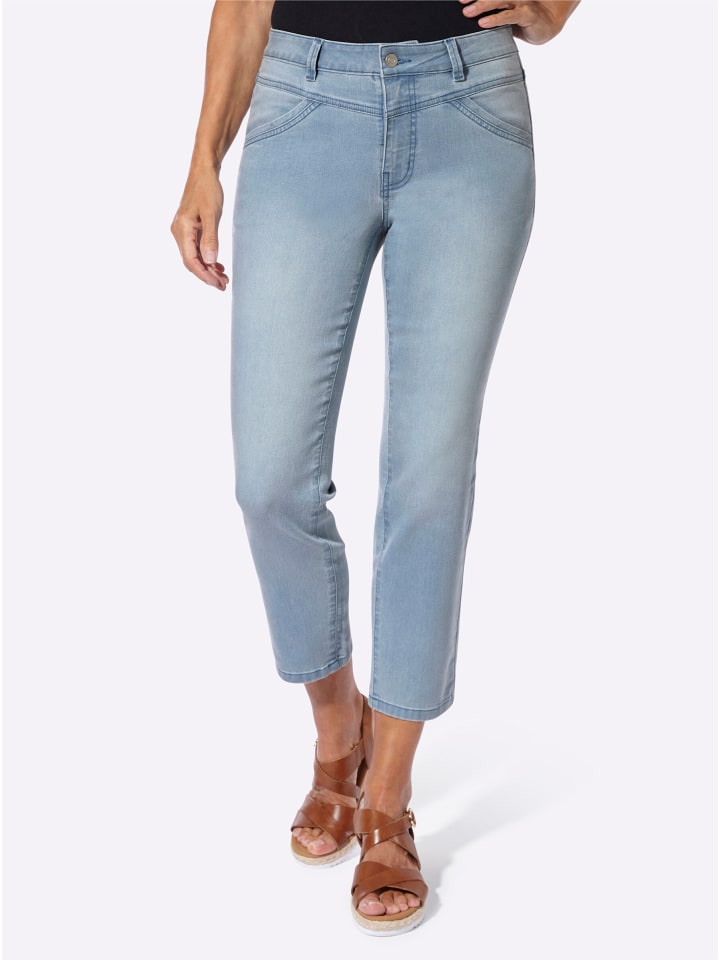 7/8-Jeans in blue-bleached