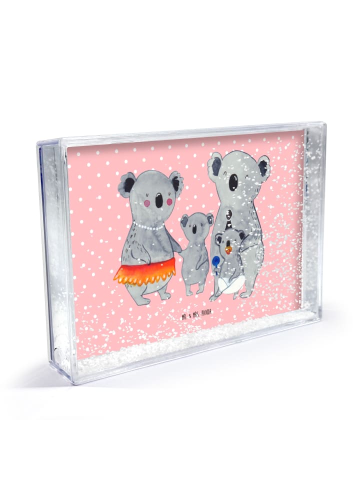 Bilderrahmen Koala Familie ohne Spruch in Rot Pastell