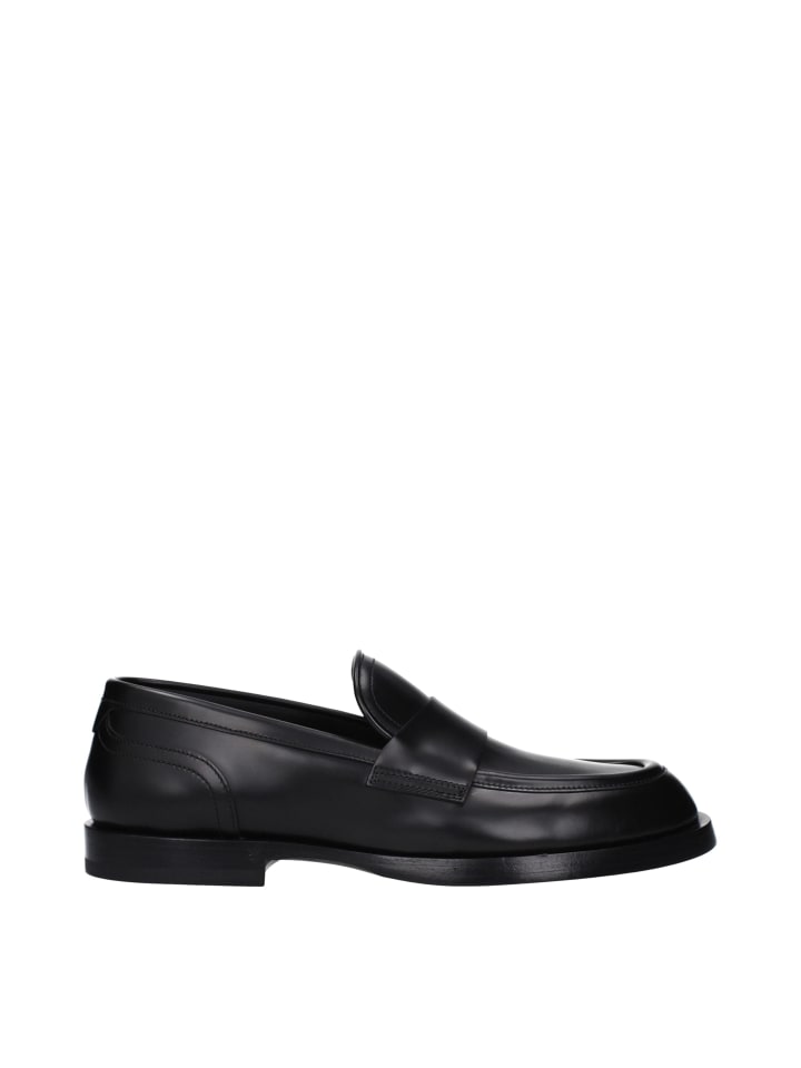 Schwarz Leder Slip-On Loafer