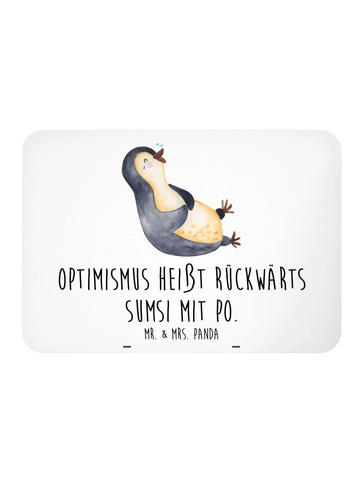 Kühlschrankmagnet Pinguin Lachen mit Spruch in Weiß