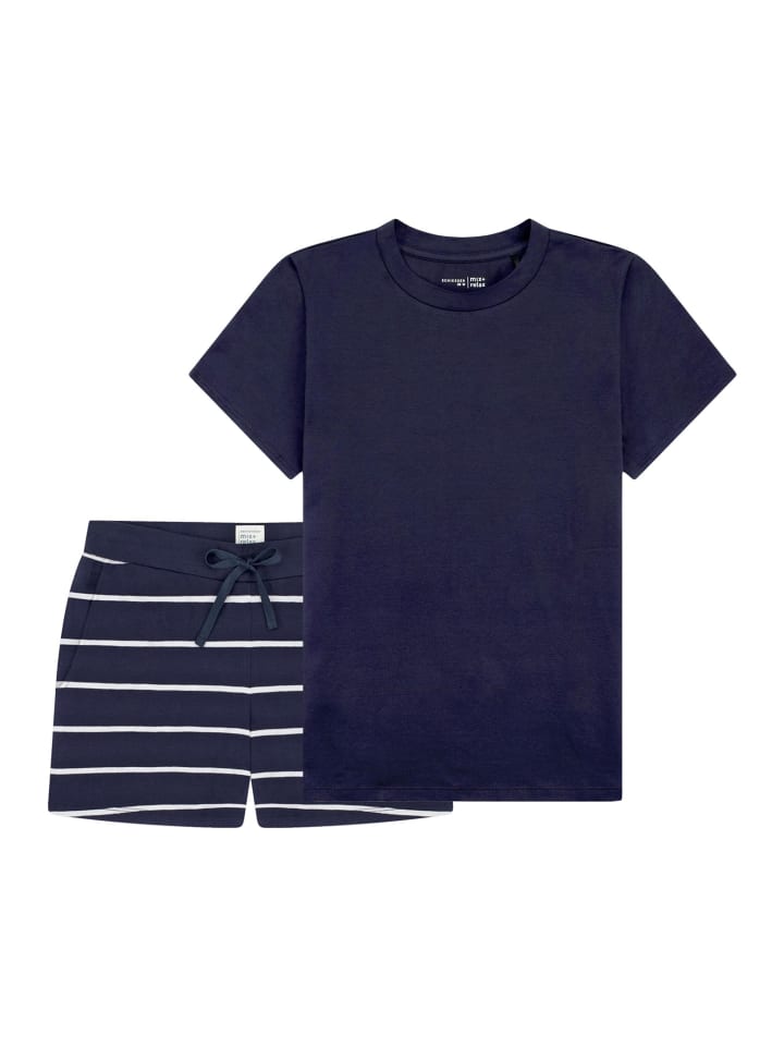 Schlafanzug Mix & Relax in Blau / creme