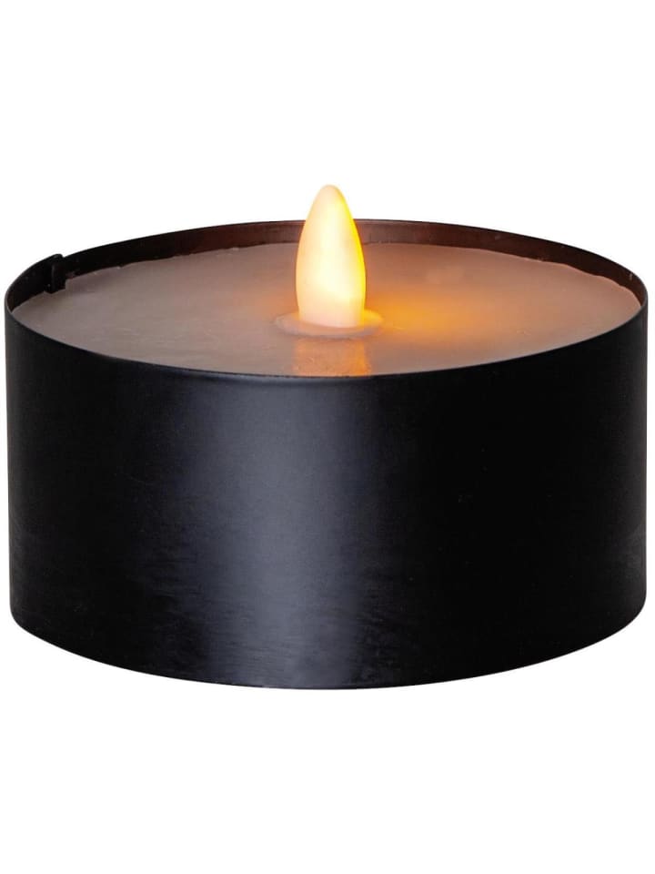 XXl LED Teelicht flackernde Flamme H: 7cm D: 10cm in schwarz