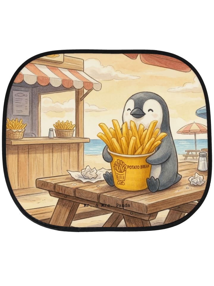 Sonnenschutz Auto Pinguin Pommes Eimer Design o... in Weiß
