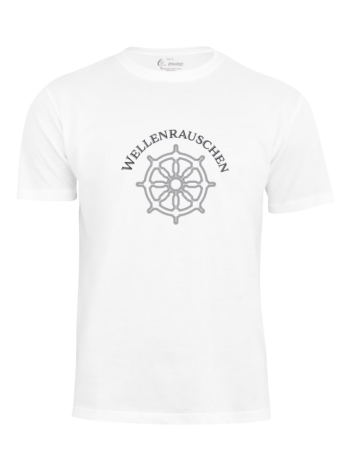 Steuerrad T-Shirt - Wellenrauschen in Weiss