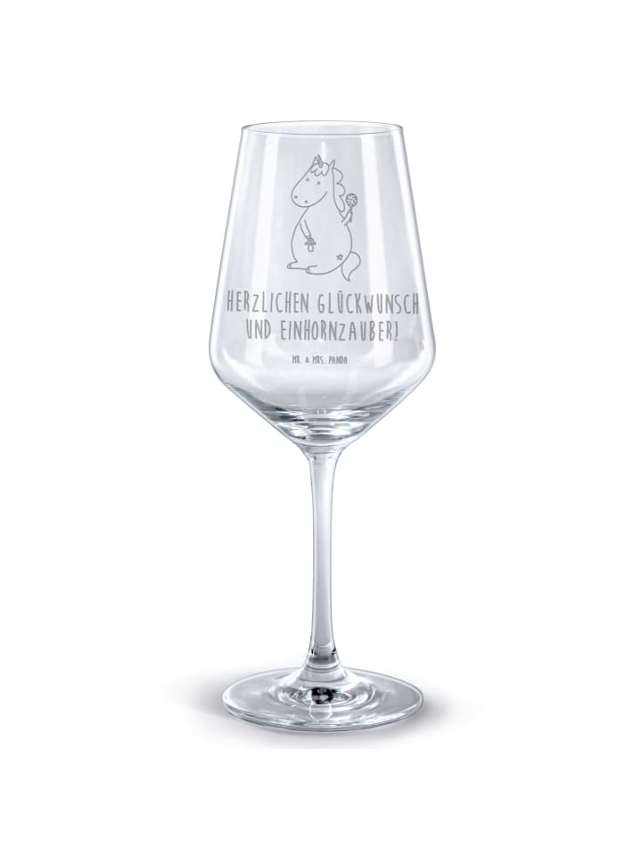 Weinglas Einhorn Baby mit Spruch in Transparent