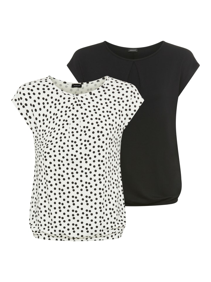 Print-Shirt in punkte+schwarz