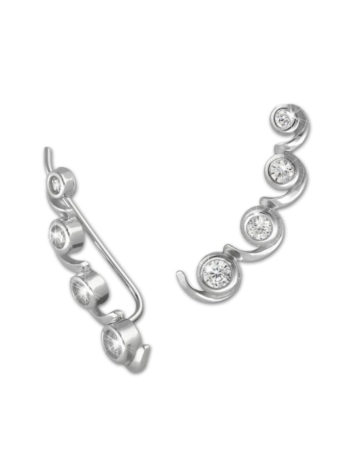 Ohrringe 925 Sterling Silber Ear Cuff Welle Ohrklemme