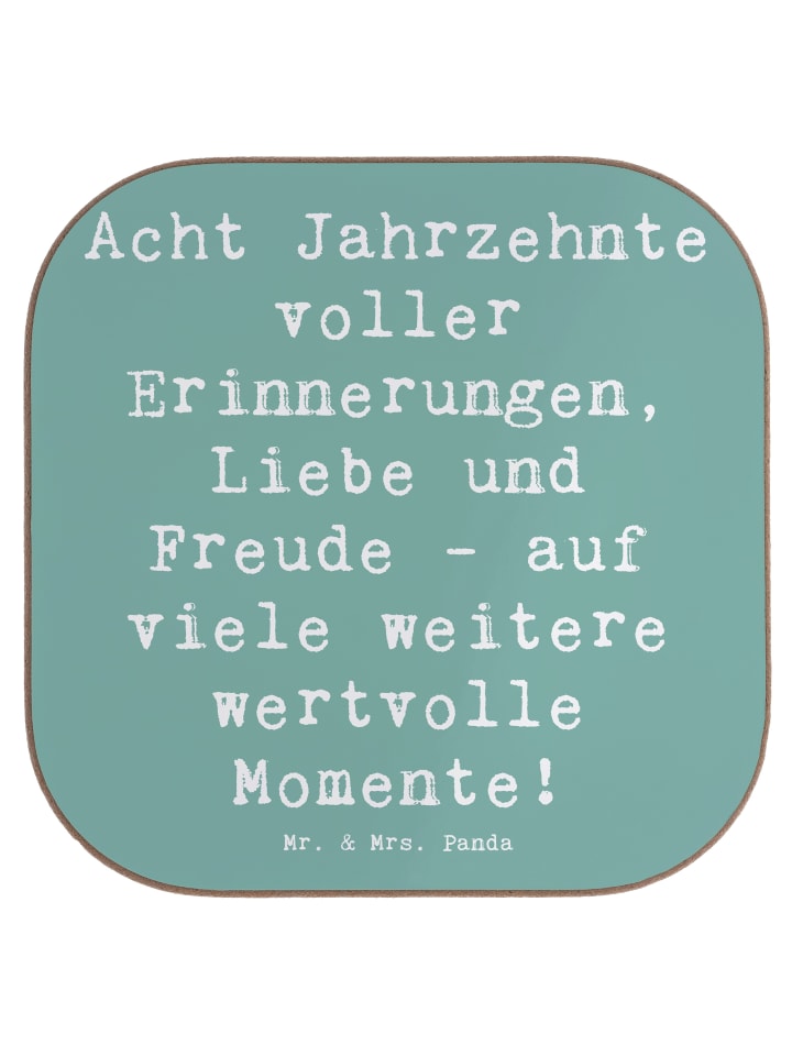 Untersetzer Tasse Spruch 80. Geburtstag Erinner... in Meeresbrise