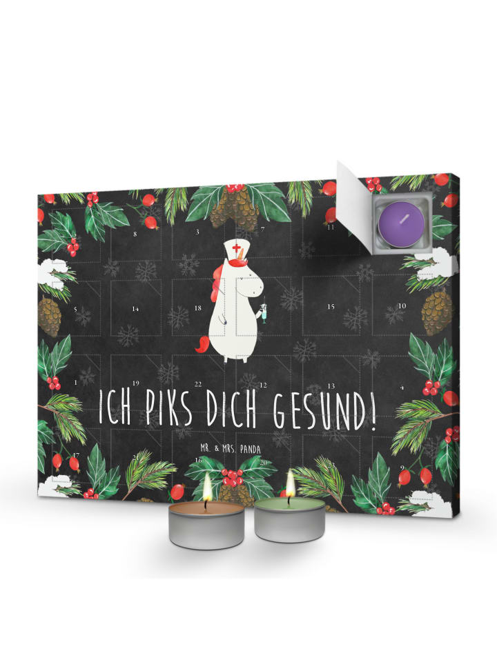 Adventskalender Einhorn Krankenschwester mit Sp... in Kreidetafel