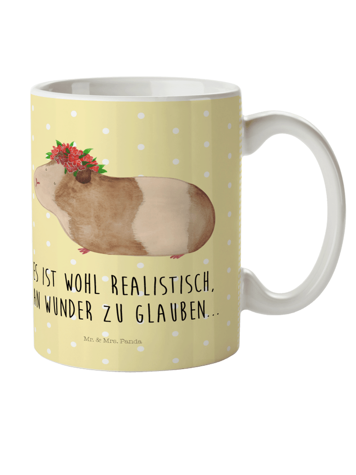 Kinderpott Meerschweinchen Weisheit mit Spruch in Gelb Pastell