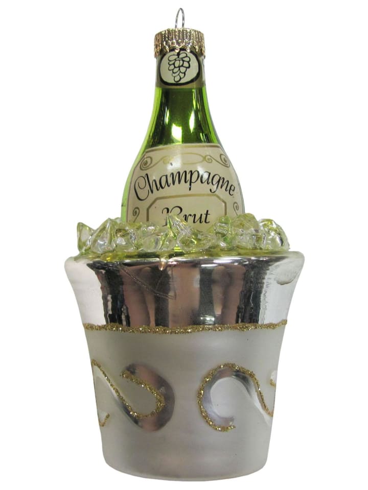 Baumschmuck-Glasornament in Grün / Silber