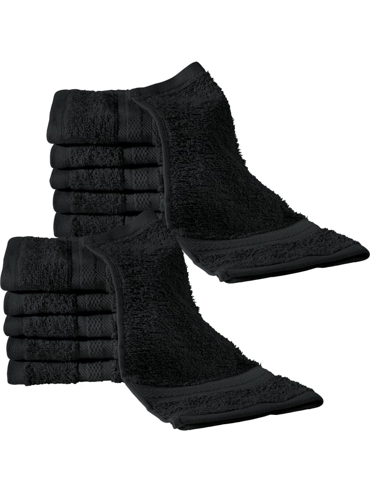 Frottier Seiftuch 12er-Pack Chicago in schwarz