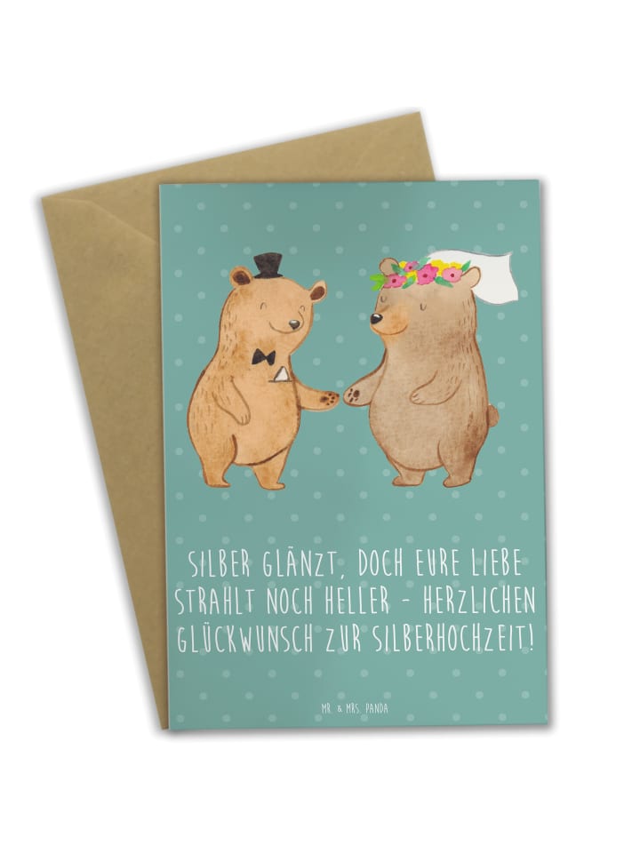 Grußkarte 25. Hochzeitstag Silberne Hochzeit mi... in Meeresbrise
